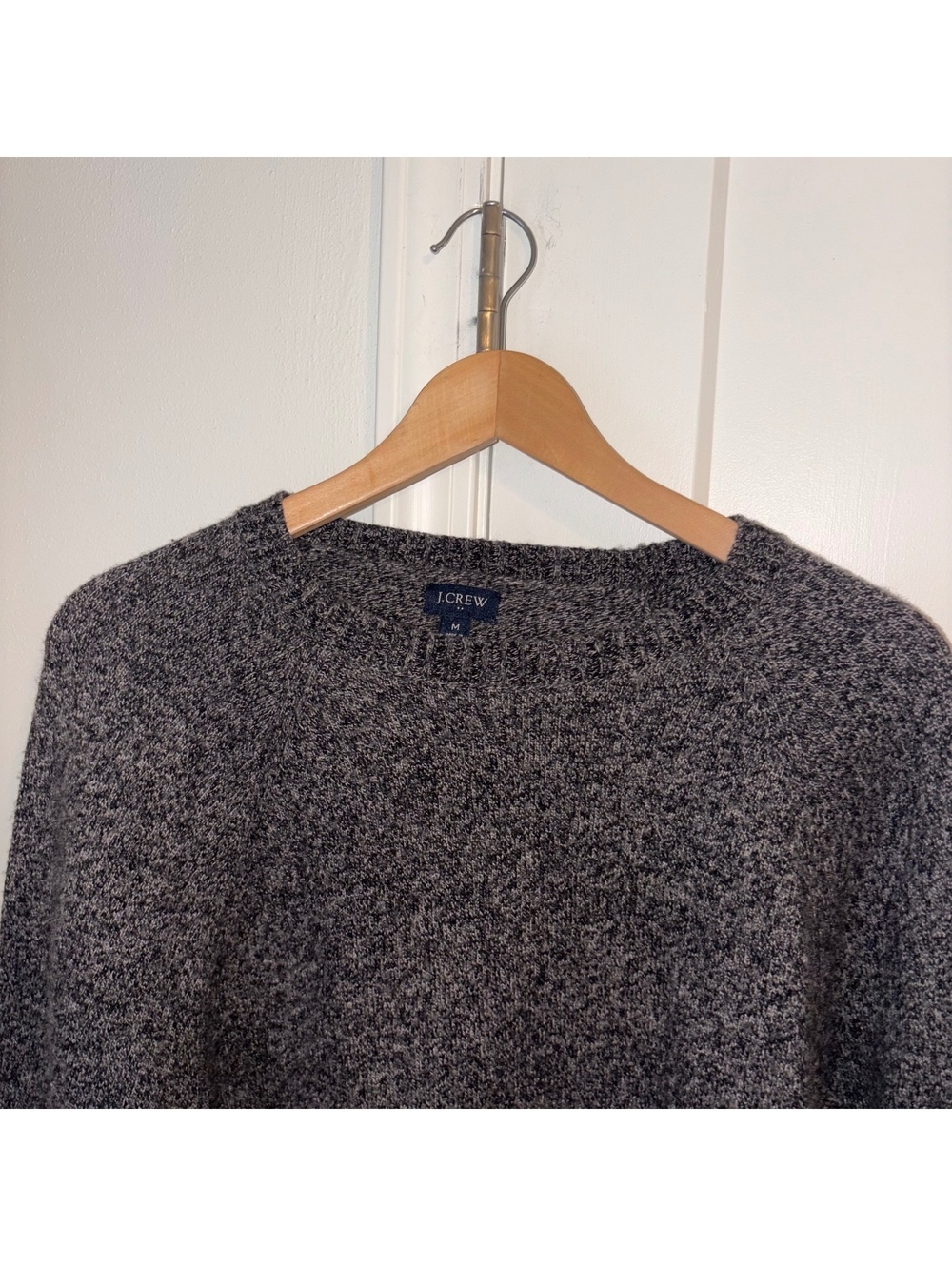 J.Crew $178 Lambs Wool Blend Men’s M marled gray long sleeve sweater - Picture 3 of 8